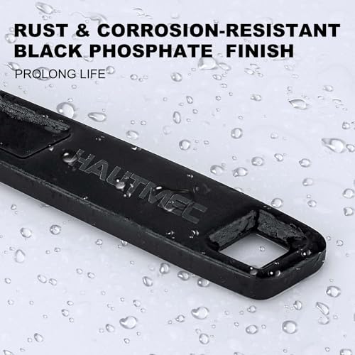 HAUTMEC 6 inch Adjustable Wrench Extra Wide Jaw Black Finish Adjustable Wrenches Drop-Forged CR-V Steel Metric & SAE Scales for Home Garage Workshop DIY