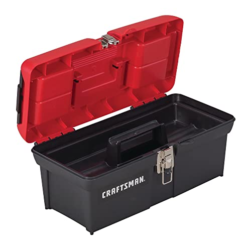 Craftsman 16-Inch Lockable Tool Box with Removable Tray, Red/Black