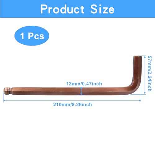 12mm Hex Key Wrench, Allen key Wrench, L Shaped Wrench, Hex Key Hexagon Head Replacement, Small Hex Wrench for Repairing Bike, Furniture