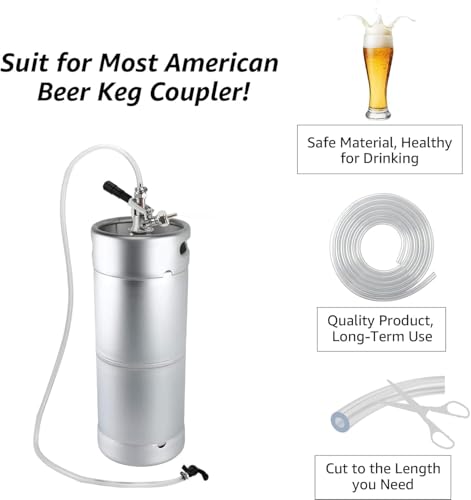 WELLBOM 5FT Kegerator Beer Line 3/16" ID with 1/4" Barb Fitting (ID 3/16")