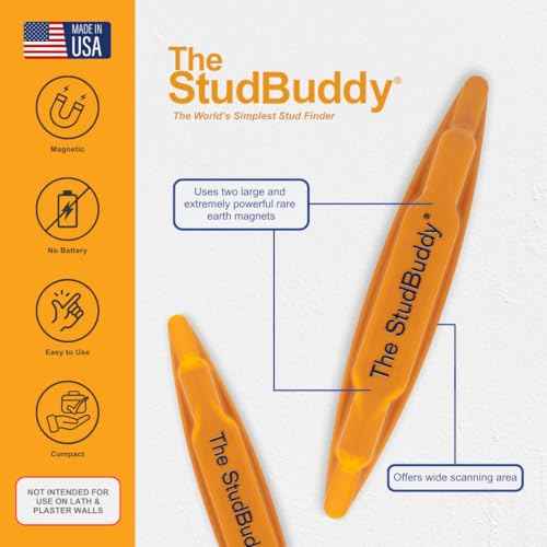 The Original StudBuddy¢ç Magnetic Stud Finder - Made in the USA - Easy to Use Stud Finder - No Batteries Required - Powerful Magnet Stud Finder - Stud Finder for Drywall and Wood