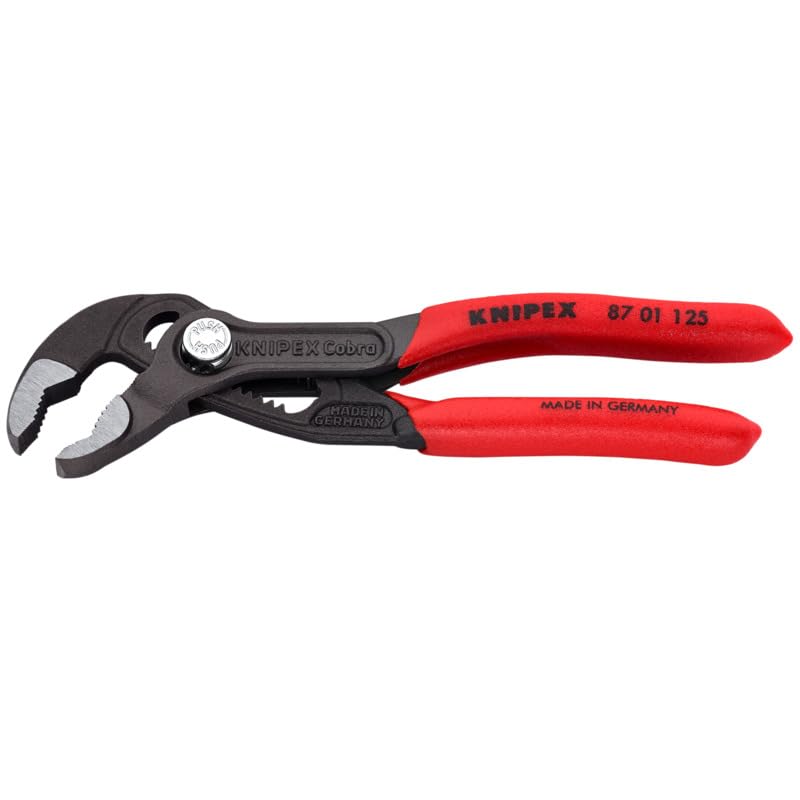 KNIPEX 87 01 125 5-Inch Cobra Water Pump Pliers, Adjustable, Locking, Hardened Teeth