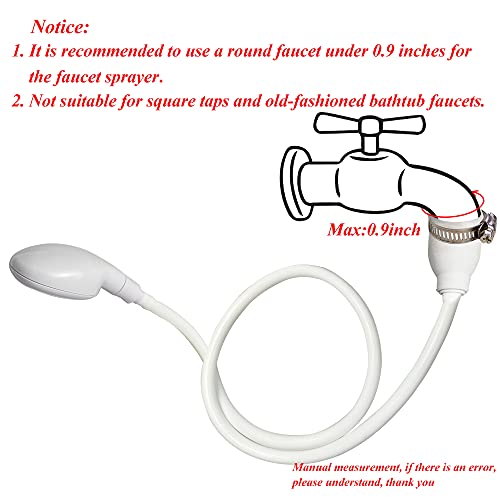 U-BCOO White Portable Shampoo Sink Spray Hose 1M/41.5IN for Hair, Baby & Pet Bathing
