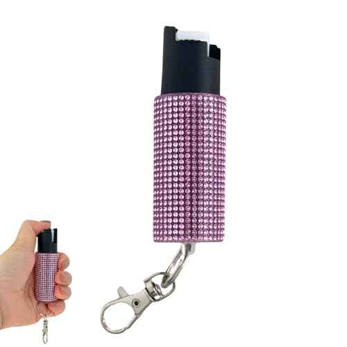 Cute Bling Pepper Spray Keychain for Women - Lightweight, Easy-to-use Safety Twist Top for Quick Release Fashion Keychain Accessiory for Personal Protection