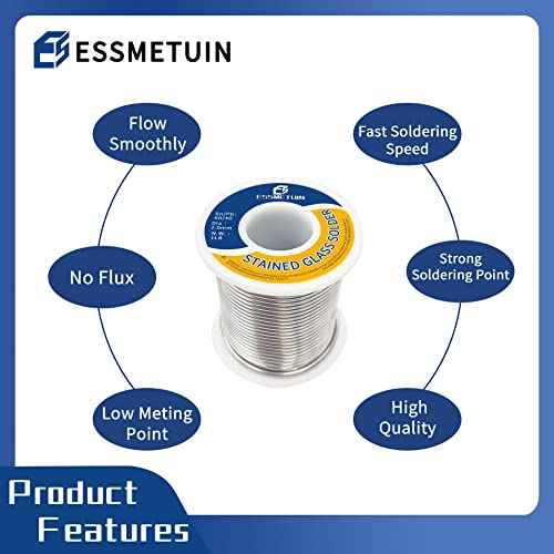 Tin Lead Solder Wire(Sn60/Pb40) for Stained Glass/Crafts/Jewelry 183¡É Melting Point 2.0MM(0.08in) No Flux Solid Welding Solder (2LB)