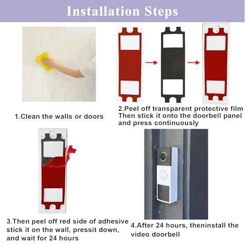 Adhesive Video Doorbell Tape Mount Compatible with TP-Link Tapo Smart Video Doorbell Camera D210/D225,Doorbell Replacement Tape for Apartment,No Drilling No Damaging Wall