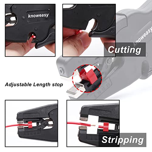 knoweasy D3 Wire Stripper Tool for 7-32 AWG Cables with Cutter, 2-in-1 Electronic and Automotive Wire Tool