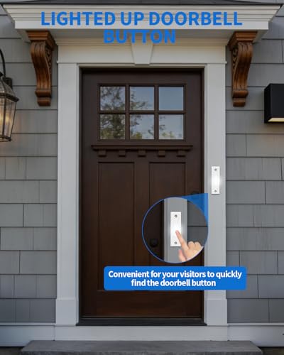 White Lighted Wired Doorbell Button - Abvsdu Low Voltage Door Chime Switch