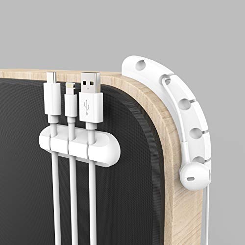 INCHOR White Cord Organizer for Desk - Cable Clips 2 Pack