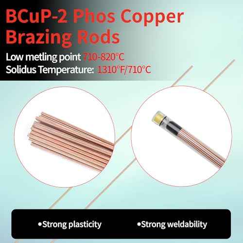Phosphor Copper Brazing Rods. 20 Pieces of BCuP-2 Self-Fusing Soldering Rods, 1/10 ¡°x19.6¡± HVAC Refrigerator Copper Pipe Repair Kit for Air Conditioners, Freezers and DIY Crafts