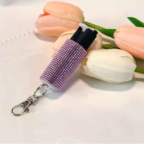 Cute Bling Pepper Spray Keychain for Women - Lightweight, Easy-to-use Safety Twist Top for Quick Release Fashion Keychain Accessiory for Personal Protection