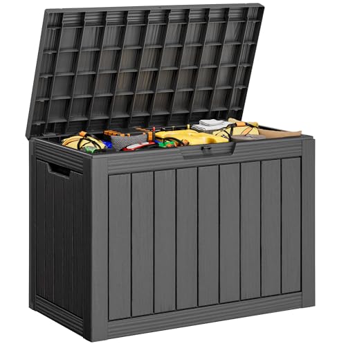 KAMABOKO 45 Gallon Waterproof Outdoor Storage Box with Lock, Black