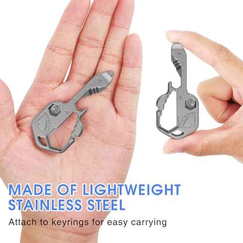 LOGJAM 2 Pcs MultiTool 24 in 1 Multi Tools, Stainless Steel Key Chain with Drill Drive Screwdriver and Bottle Opener Outdoor