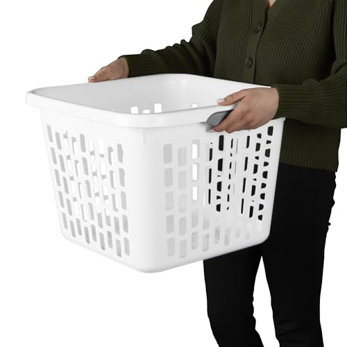 Sterilite 1.5 Bushel Square Laundry Basket - 6 Pack, White, 19.25 x 18.5 x 13.5 in