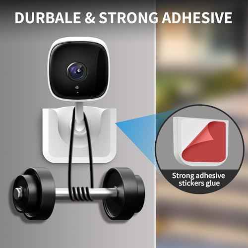 2 Pack Adhesive Wall Mount Bracket for Tapo Camera C100 C110, Strong Adhesive Durable Camera Mount Stand, No Drill No Screws Easy to Install