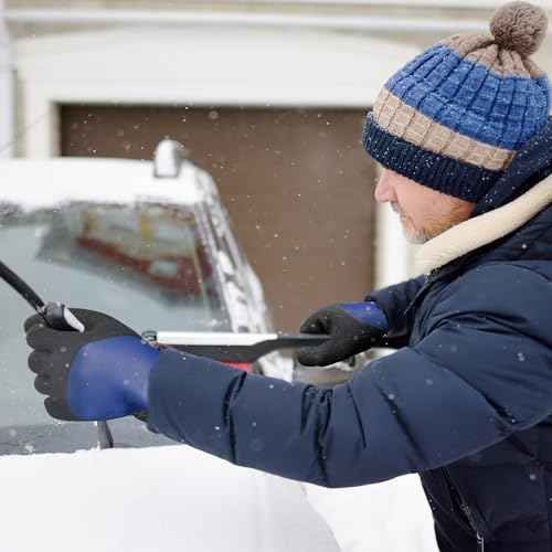 Kebada T2 Waterproof Winter Work Gloves for Men and Women - Thermal Insulated Freezer Gloves for Working in Freezer for Cold Weather, 100% Latex Coating, Wrist Closure, 1 Pair, Blue, Large