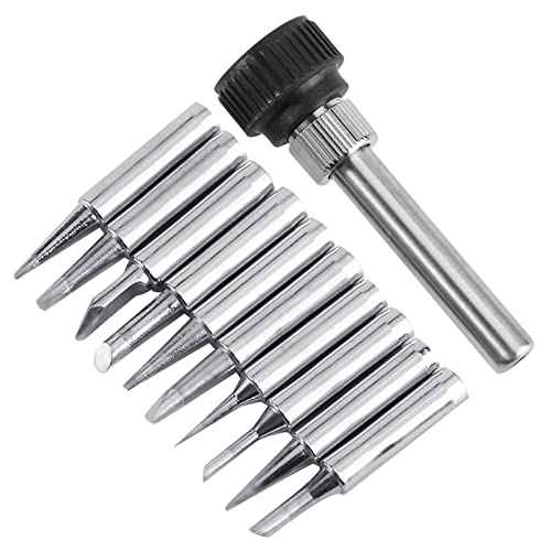 Soldering Iron Replacement Tips, Solder Iron Tips 900M?T Soldering Station Tool (10 Tips 1 Retaining Sleeve)