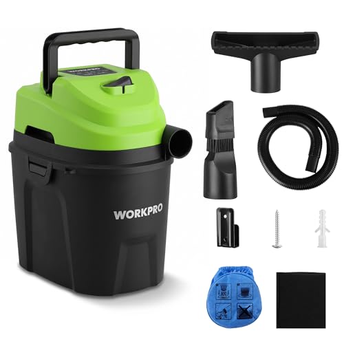 WORKPRO 1.5 Gallon Wet Dry Vacuum Cleaner 2.5 Peak HP Portable Shop Vacuum