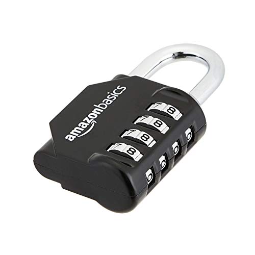 2-Pack Black 4-Digit Combination Padlocks for School Lockers, Toolboxes