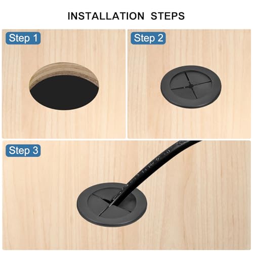 uxcell 8 Pcs 1/2 Inch (12mm) Rubber Cable Grommets Desk Wire Hole Covers