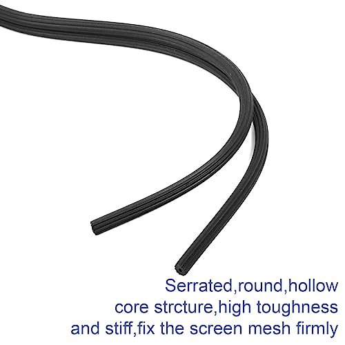 Lussgucc 0.125" x 100' Black Window Screen Spline Replacement - Repair Tool