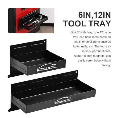 4pc Magnetic Toolbox Tray Set Tool Box Cabinet Side Shelf Storage Van Workshop