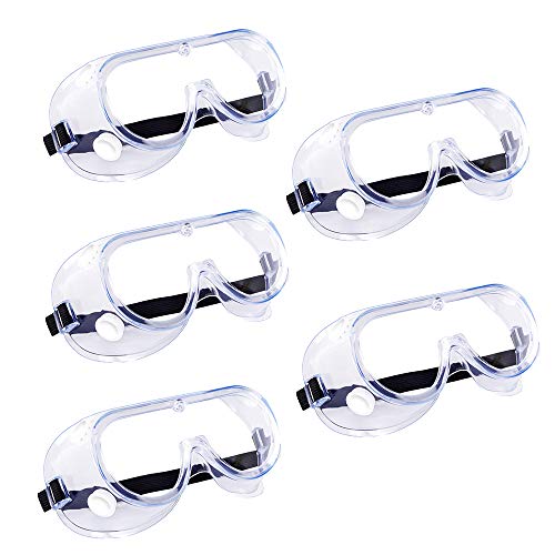YunTuo 5 Pack Safety Goggles, Protective Safety Glasses, Soft Crystal Clear Eye Protection - Perfect for Construction, Shooting, Industrial, and More