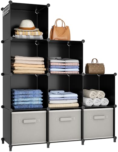 HOMIDEC Large Black 9-Cube Closet Organizer Storage Shelf - Sturdy & Space-Saving