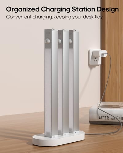 GOODEA 7-Inch Under Cabinet LED Lighting with Charging Station - Cold White, 6 Pack