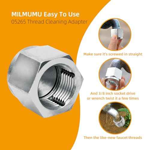 Outdoor Faucet Hose Hex Thread Cleaner Tool 05265 -For Household Outdoor Faucet 3/8" Socket Drive or Wrench Hose Thread Cleaning Tool - 1PACK