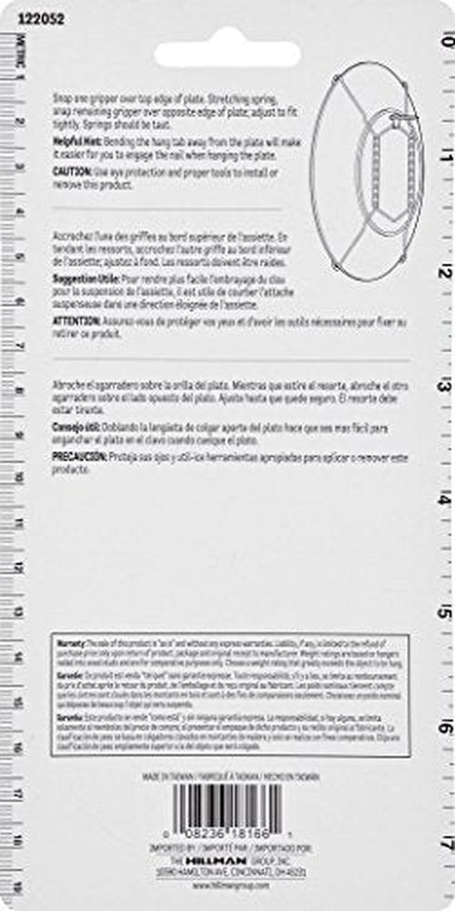 Hillman 122052 Plate Hanger, 8-11 Inch, Brass