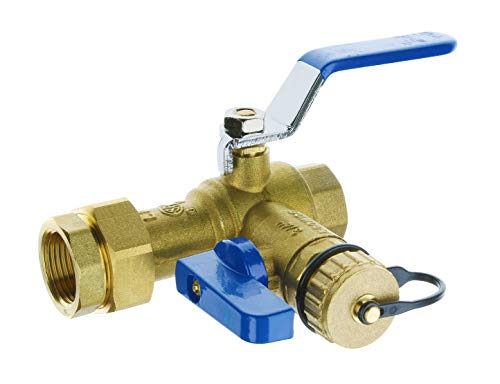 Hydro Master Tankless Water Heater Service Valve Kit with Pressure Relief 3/4-Inch Brass