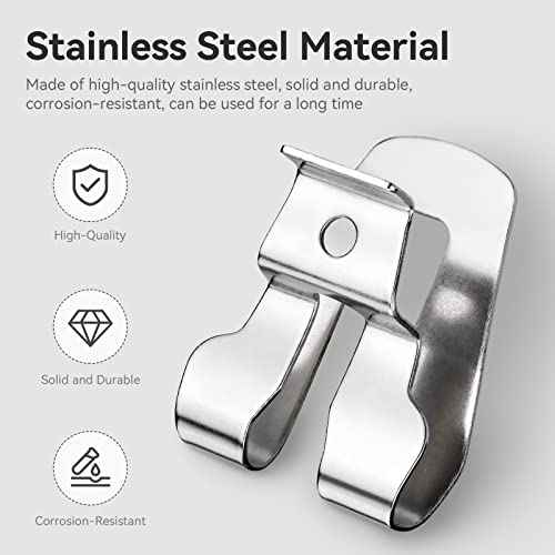 5 Pcs Belt Clip for Ryobi, Drill Clip for Ryobi and Ridgid 18 volt Tools 633586002 636181001 Replacement Part Stainless Steel Driver Hook with Screws for Tool Belt
