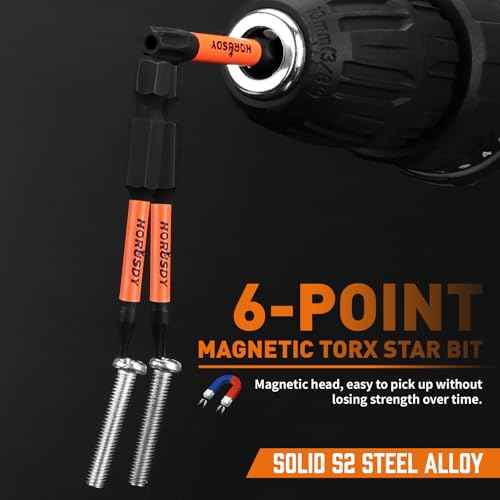 HORUSDY Torx Bit Set, 36pcs Security Torx Bit Set,Tamper Proof Star Bits (T5-T40) for Impact Driver, S2 Steel Screwdriver 1" & 2.3" Long,Torque Security Bits with Storage Box