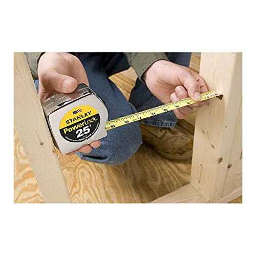 Stanley 33425 Powerlock II Power Return Rule, 1-Inch x 25ft, Chrome/Yellow