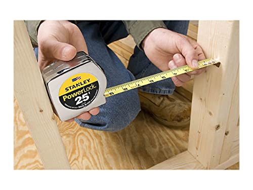 Stanley Powerlock II 25 Feet Power Return Tape Measure - Heavy Duty Locking