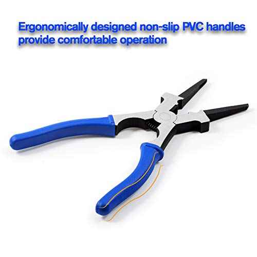 8.5-Inch MIG Welding Pliers with Flat Face Hammer Nozzle Cleaner Multifunction Welding Pliers with Spring Loaded Strong Hand Tools Professional Welding Soldering Tool
