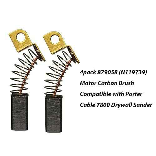 4pack 879058 (N119739) Motor Carbon Brush Compatible with Porter Cable 7800 Drywall Sander