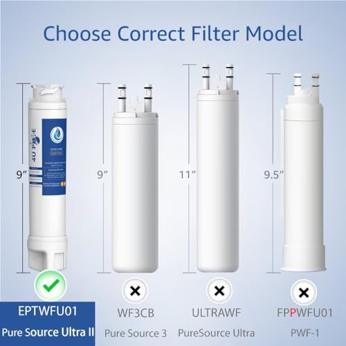 4U PURE Water Filter Replacement 3 Pack for EPTWFU01, NSF Certified