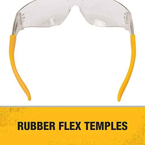 DEWALT DPG54-9C Protector¢â Protective Eyewear ? ANSI Z87.1+ Impact Rated ? Lightweight Universal-Fit Frame ? Flexible Rubber Temples ? Indoor/Outdoor Lens ? 1 Pair