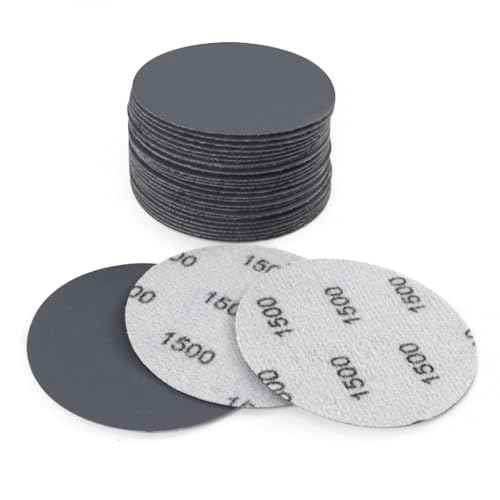 MAXMAN 30Pcs 3-Inch Sanding Discs, 1500 Grits Hook and Loop Professional Silicon Carbide Sand Paper, Wet Dry Polish for Wood, Metal, Paint, Car Polishing