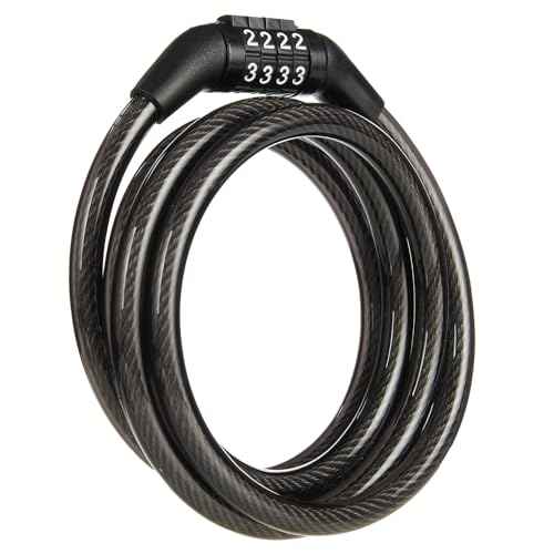 BRINKS 5 Ft Bike Lock Cable with Preset Combination, Vinyl Covered Bike Lock Combination Cable for Outdoor Use