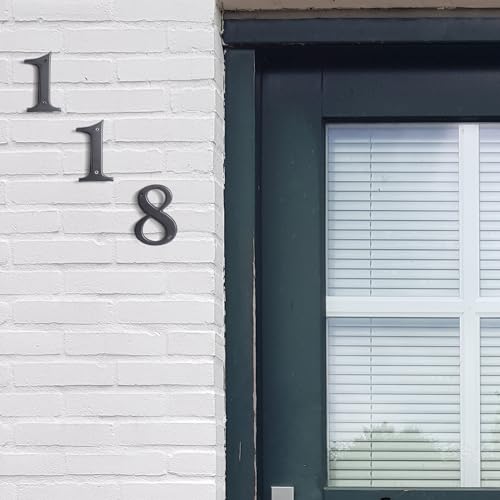 Emotionlite Black Large Modern House Numbers 1 - 5 Inch Zinc Alloy Outdoor Address Sign
