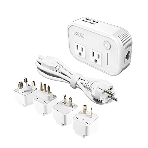 Power Step Down Converter 220V to 110V with USB Ports for International Travel