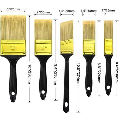 Great Andrew Paint Brushes, 5 Pack Great Value Multi use(3" 2" 1.5" 1" Flat &1.5" Angled) Paint Brush Pack, Paint Brushes Set for Home Furniture Fences Wall Trim