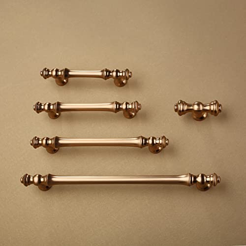 Asidrama 10 Pack 5 Inch Champagne Bronze Cabinet Handles - Brushed Brass Drawer Pulls