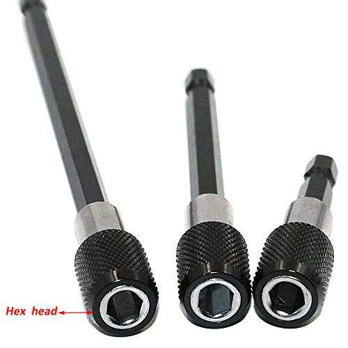 3Pcs 1/4 Inch Hex Shank Magnetic Drill Bit Extension Quick Release Screwdriver Nut Drill Bit Holder Extension Kit Set for Impact Driver Bits -2/4/ 6 Inch Length
