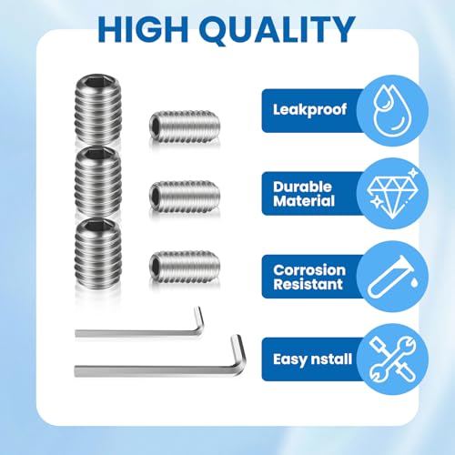NBPLUS W11366418 Refrigerator Freezer Door Handle Mounting Set Screw (Wrench) – Stainless Steel, 2 Sizes