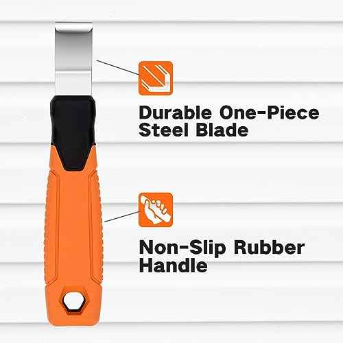 Vinyl Siding Removal Tool - Extra Long Handle, Steel Blade, Non-Slip Grip for Installation and Removal