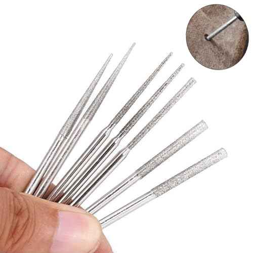 Luo ke 20 Pcs ?????????????? Mounted ???????? ????????????, 5 Different Shapes Diamond Drill Bit, 1/8 Inch Shank Diamond Grinding Tool for Dremel Rotary Tool